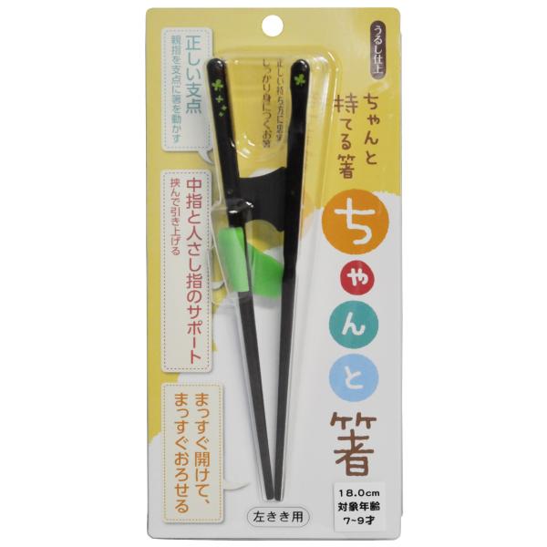 イシダ 箸のもちかたをサポート ちゃんと箸 こども用 18cm 左利き用 天然木