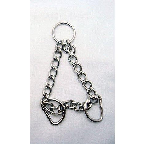 日本製 ハーフチョークチェーン ステンレス Dカンタイプ (シルバー, 中型犬用Lサイズ)