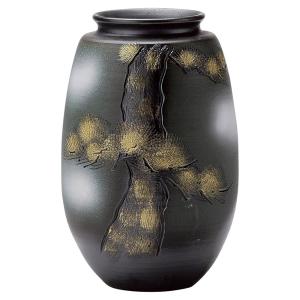信楽焼 へちもん 花瓶 フラワーベース 大きい 茶色 老松なつめ 陶器 MR-1-2579の商品画像