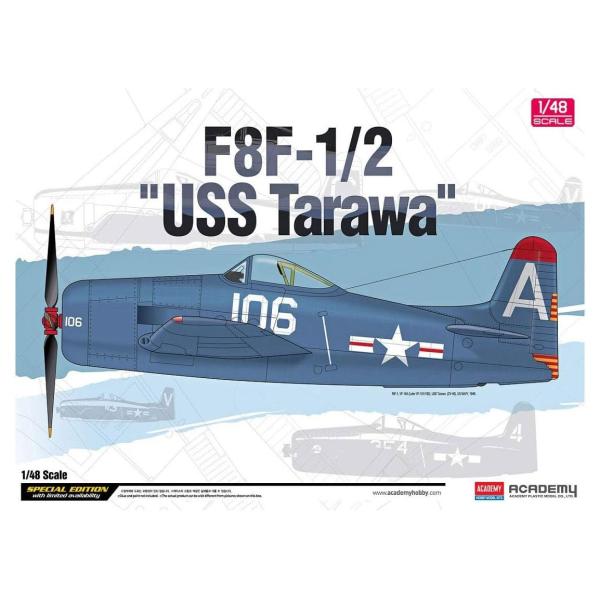 アカデミー 1/48 アメリカ海軍 F8F-1/2 ベアキャット U.S.S.タラワ プラモデル 1...