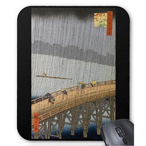 歌川広重『 名所江戸百景 大はしあたけの夕立 』のマウスパッド：フォトパッド（ 浮世絵シリーズ ）