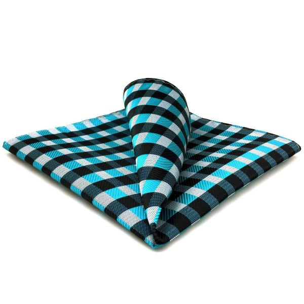 SHLAX&amp;WING チェック 花柄 シルク ポケットチーフ メンズ