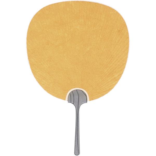 塩見団扇 うちわ 大地 (手染雲竜) 28×42cm 黄色 1372