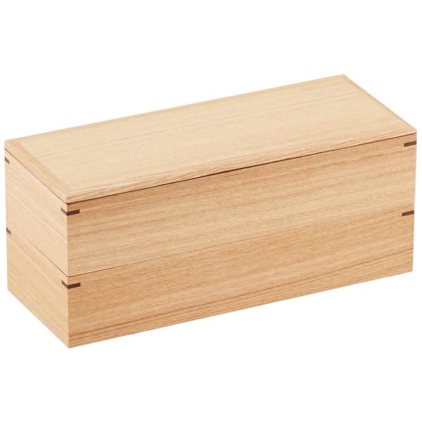 松屋漆器店 越前漆器 白木塗タモ 長角二段弁当(大) GF22036