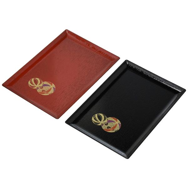 中谷兄弟商会 山中漆器 名刺盆ペア 黒/朱 てまり 33-5201