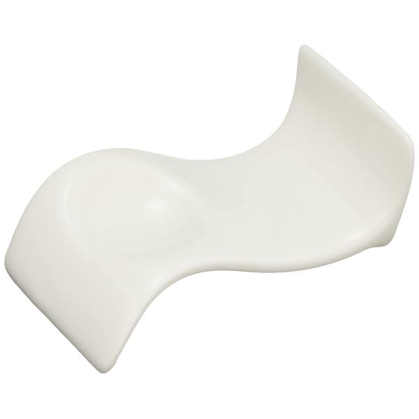 西田(Nishida) 光沢感がある白いレンゲ・箸兼用箸置き(タイプ6) 150023