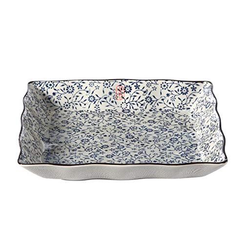 西田(Nishida) 9号四角い皿(青い花集い)/おうち料亭/業務用食器/和食器/皿 120029