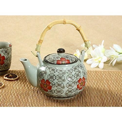 西田(Nishida) 大容量急須(0.8L)(赤い椿))/和食器 120025