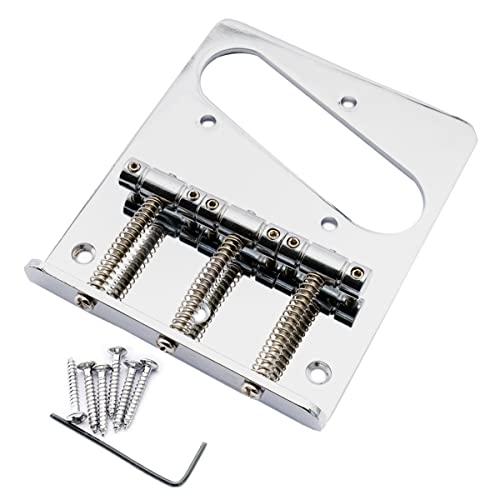 Musiclily テレキャスター 3WAYサドル ブリッジ、クローム