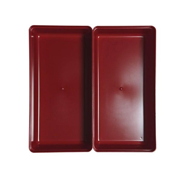 若泉漆器 重箱用仕切 6.5寸重用中子2個用(大)ブロック仕切 朱2個 H-151-43