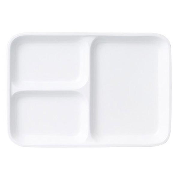 光洋陶器 軽量 強化磁器 3つ仕切り 長角プレート 25cm 24400086