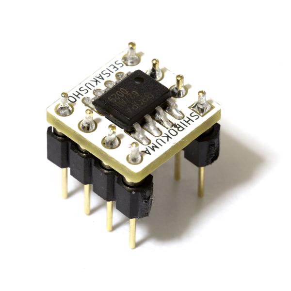 OPA627AU デュアル 8Pin DIP変換基板実装済み