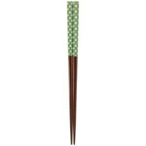 アオバ 子供箸 食洗機対応 天然木 ピリオド 緑 19.5cm