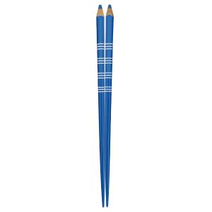 アオバ 箸 食洗機対応 天然木 色えんぴつ ボーダー 青 22.5cm