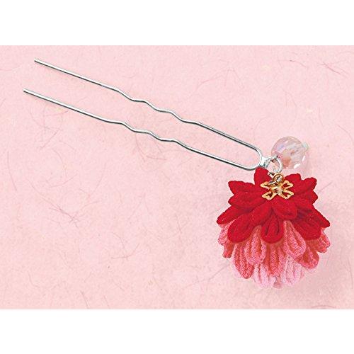 タカギ繊維 京ちりめんつまみ細工 くす玉のかんざし LH-127