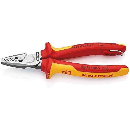 クニペックス (KNIPEX) ペンチ KNIPEX 9778-180TBK 絶縁圧着ペンチ 落下防...