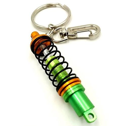 サスペンション キーホルダー 全長 調整式 車高調 ダンパー 可動 (ゴールド)