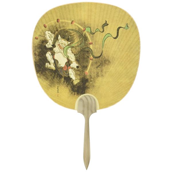 塩見団扇 うちわ 風神雷神 (雷神) 24×37cm 2223