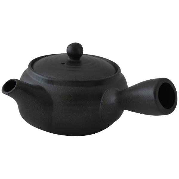 萬古焼 平形 急須 2.0号 黒釉 K22-25