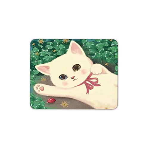 可愛い幸運の猫のマウスパッドー滑り止め加工処理 防水材質 疲労軽減 マウスパット