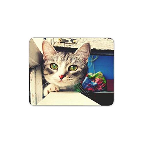 前を見ている子猫のマウスパッドー滑り止め加工処理 防水材質 疲労軽減 マウスパット