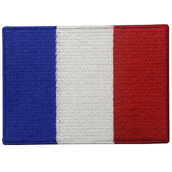 フランス 国旗 紋章 フランス語 アップリケ 刺繍入りアイロン貼り付け/縫い付けワッペン