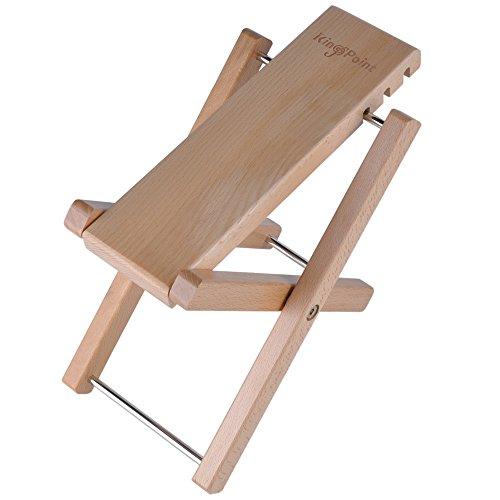 KingPoint 折り畳み式 ギターペダル 踏み台 フットレスト 足台 木製 楽器用品 高さ調節が...