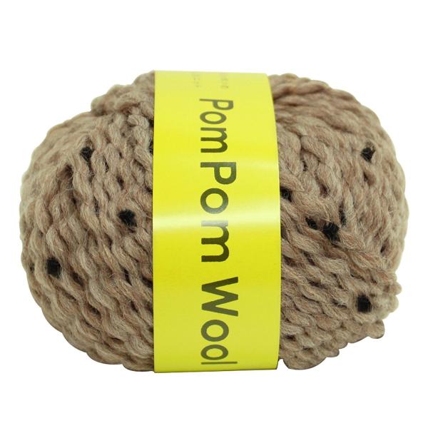 DARUMA ポンポンウール 毛糸 極太 Col.2 ベージュ 系 30g 約42m 01-6330