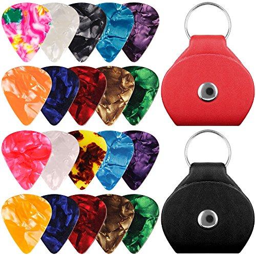 ギターピック 20パック Celluloid + ピック収納ケース SENHAI 10パック 0.9...