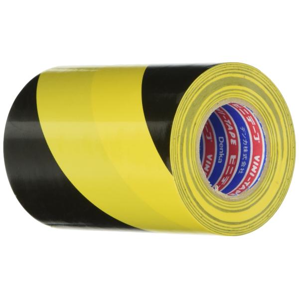 デンカ ビニトラテープ ナナメ 黄/黒 0.2mm×90mm×10m