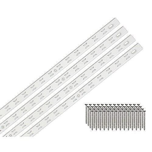 ハイロジック アルミ棚柱 リーフ棚柱 904mm ホワイト 棚柱4本入り(ビス付) 98185