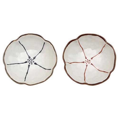 波佐見焼 皿 小皿 10.6cm ペア 由紀窯 花想い 青 &amp; 赤
