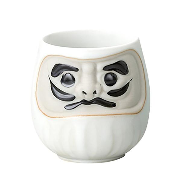 美濃焼 風水だるま 寿司湯呑 白 (健康運・厄除け) K11210