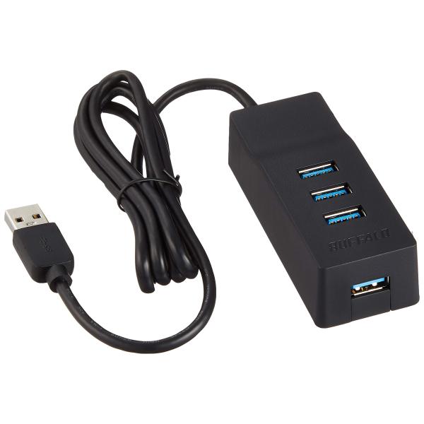 バッファロー BUFFALO USB3.0 上挿し4ポート セルフパワーハブ TV背面取り付けキット...