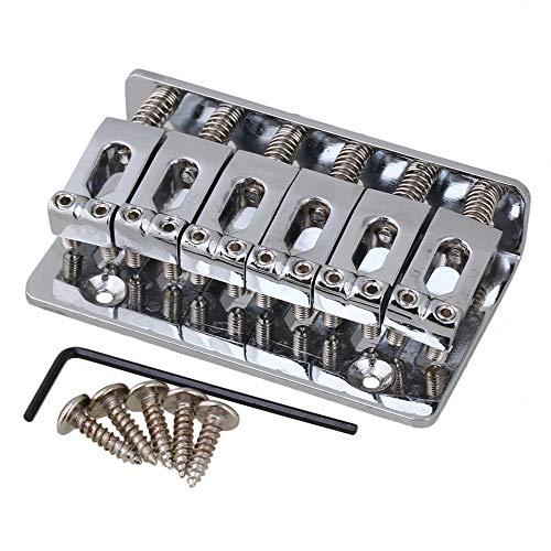 Yibuy 65mm x 40mm クロム 6弦 フィックスハードテールギター・ブリッジ ストラトギ...