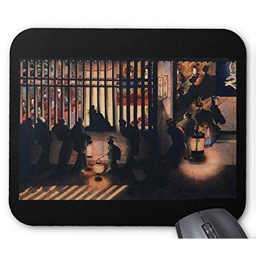 葛飾応為『 吉原格子先之図 』のマウスパッド：フォトパッド（ 日本の名画シリーズ ）