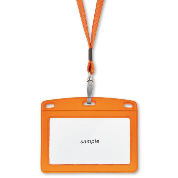 オープン工業 吊り下げ名札 ネームプレート 名札 ネームホルダー 名刺サイズ 1枚 レザー調 ヨコ ...