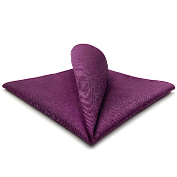 SHLAX&amp;WING 無地 パープル メンズ シルク ポケットチーフ 超大 For ビジネス 結婚式