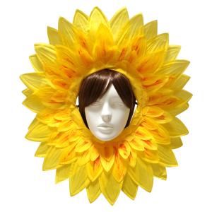 Happiest イベント パーティー 被り物 ひまわり 仮装 フェスティバル 目立つ 余興 文化祭 新年会 宴会 ２次会 (大（56cm）, ひまわ