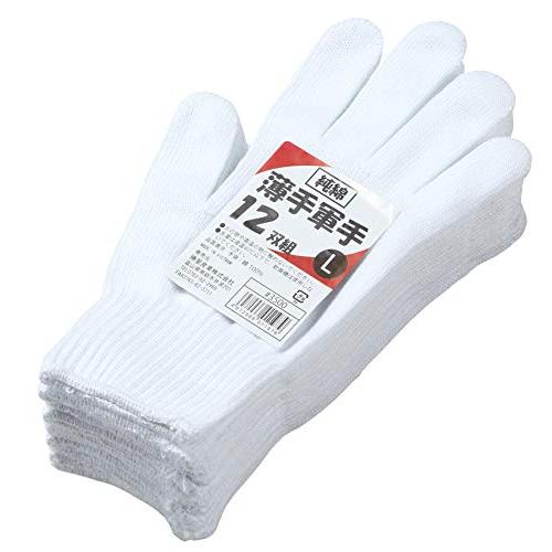 カチボシ 純綿薄手軍手 12双組 M #3500