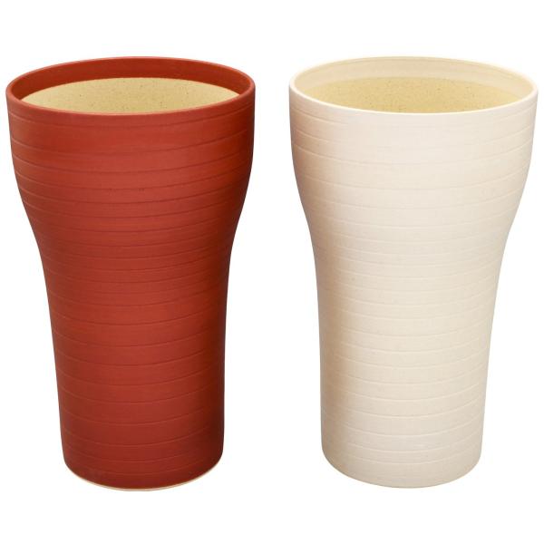 波佐見焼 長十郎窯 シフォン ペア ビアカップ (木箱入) classic 紅白 62795