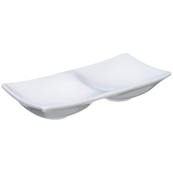 深山 仕切り皿 2つ仕切り皿 小 白磁 コワケ 日本製