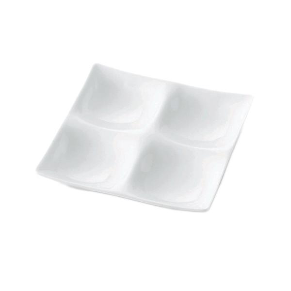 深山 仕切り皿 4つ仕切り皿 中 白磁 コワケ 日本製