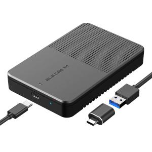 ElecGear USB C 3.1外付けディスクエンクロージャ、7mm?15mm 2.5インチSATAハードドライブケース、厚型および標準2.5イン