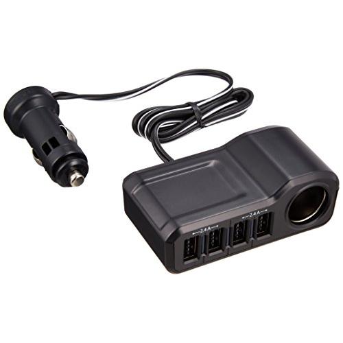 槌屋ヤック ソケット分配器 4連リバーシブルUSB+DCソケット 4.8A PF-325