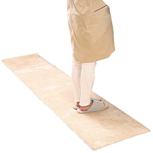 オカ 乾度良好Dナチュレ ロングマット ベージュ 約50cm×240cm (キッチンマットや玄関マッ...