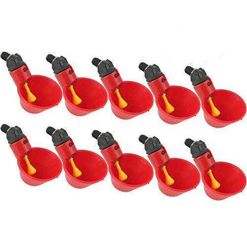 10個入り 家禽用自動給水器 鳥 鶏 鳩 給水器 ドリンカー フィーダー 自動水飲み プラスチック製...