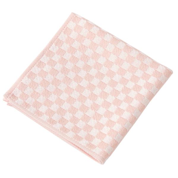 楠橋紋織 ハンカチタオル わた音 しゅす織り ピンク 約25×25cm 1-61157-86-P