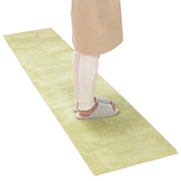 オカ 乾度良好Dナチュレ ロングマット グリーン 約50cm×240cm (キッチンマットや玄関マッ...