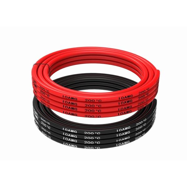 TUOFENG 10ワイヤー10AWGシリコンケーブル線[3m黒と3m赤] - 柔軟で柔軟な1050...